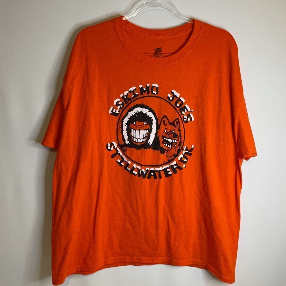Eskimo Joes Orange Hanes Cotton Blend GAME DAY T-Shirt Short Sleeve Size XL
